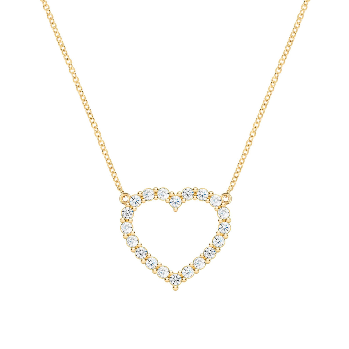 Rosecliff Heart Diamond Necklace in 14k Gold (April)
