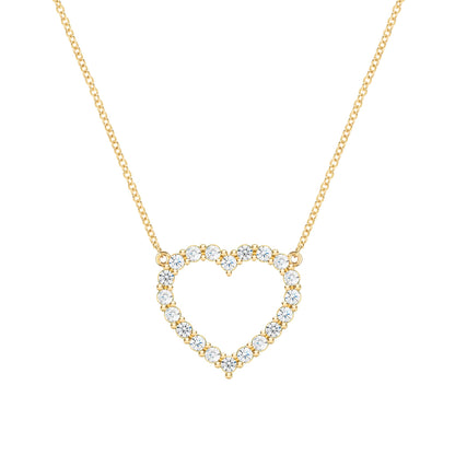 Rosecliff Heart Diamond Necklace in 14k Gold (April)