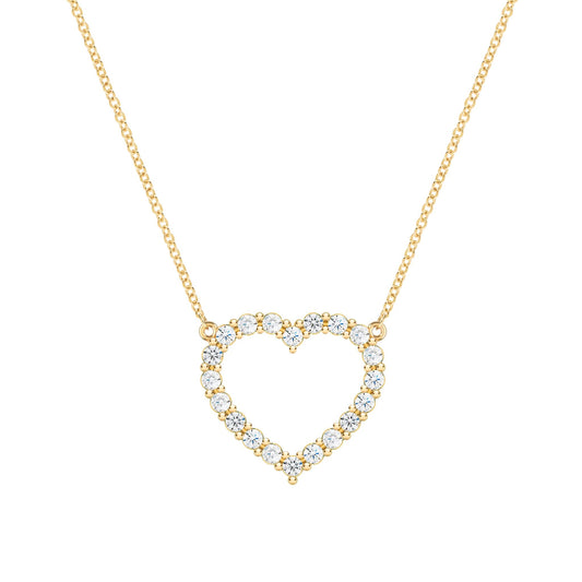 Rosecliff Heart Diamond Necklace in 14k Gold (April)