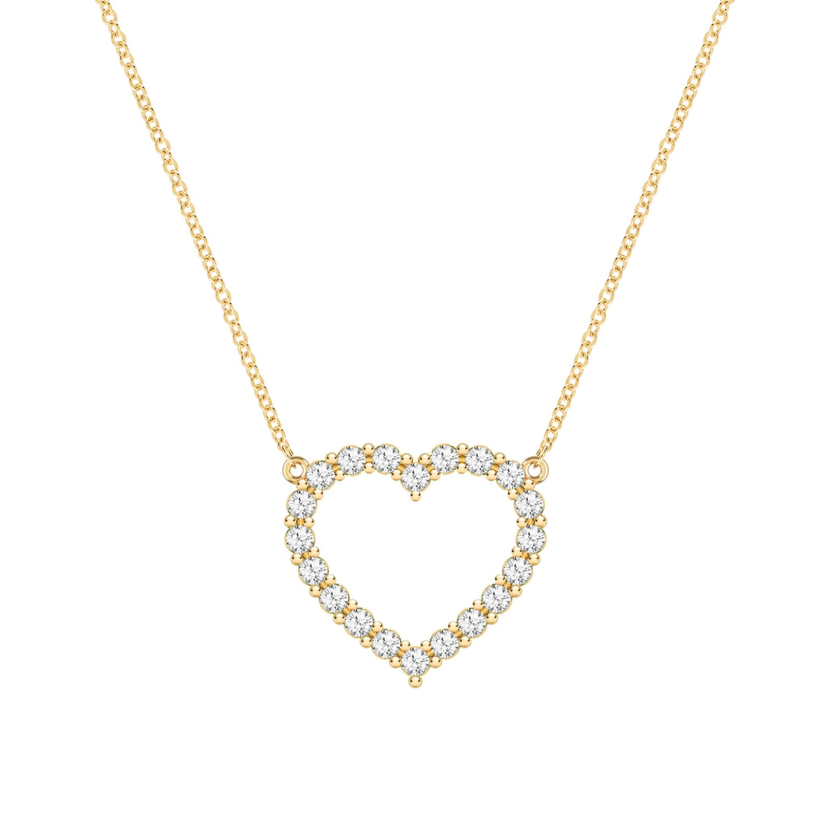 Rosecliff Heart White Topaz Necklace in 14k Gold (April)