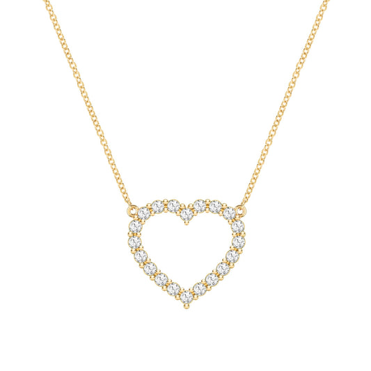 Rosecliff Heart White Topaz Necklace in 14k Gold (April)