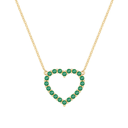 Rosecliff Heart Emerald Necklace in 14k Gold (May)