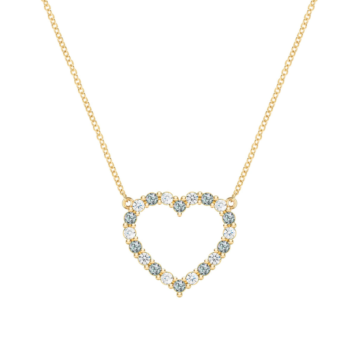 Rosecliff Heart Diamond & Alexandrite Necklace in 14k Gold (June)