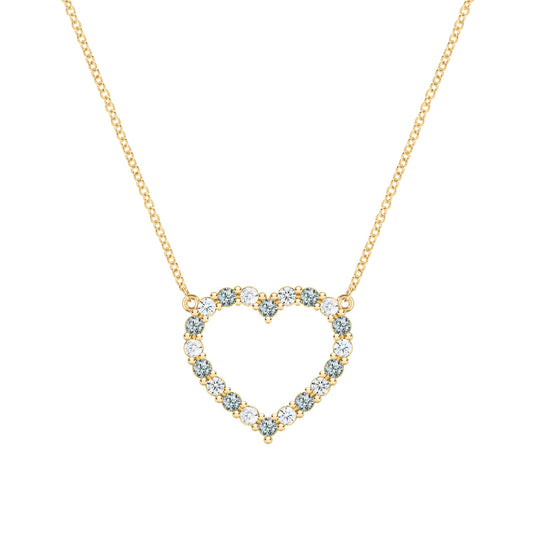 Rosecliff Heart Diamond & Alexandrite Necklace in 14k Gold (June)