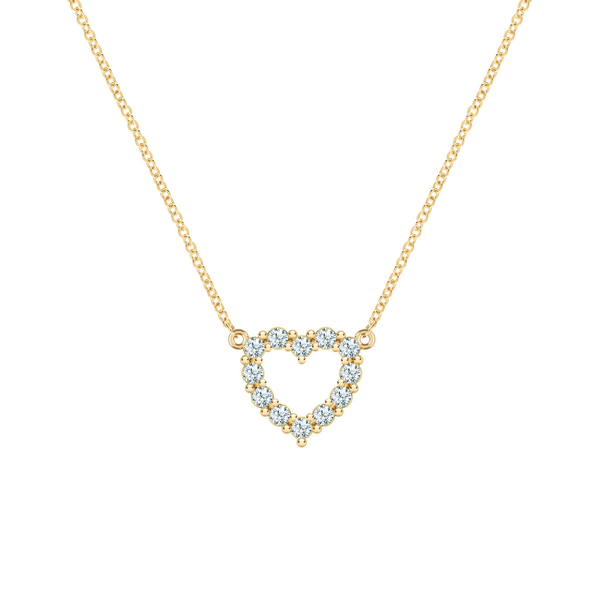 Rosecliff Small Heart Aquamarine Necklace in 14k Gold (March)
