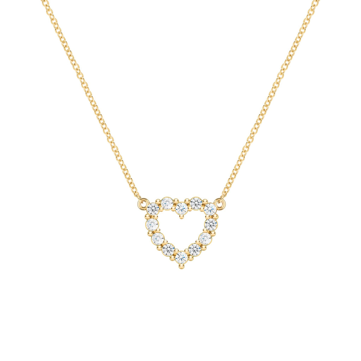 Rosecliff Small Heart Diamond Necklace in 14k Gold (April)