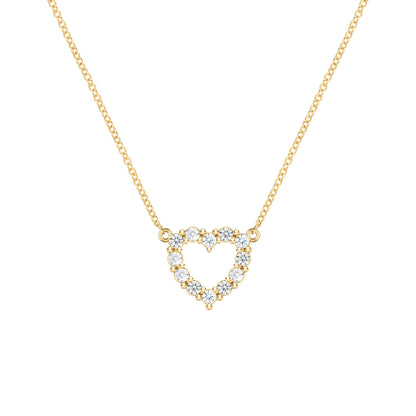 Rosecliff Small Heart Diamond Necklace in 14k Gold (April)