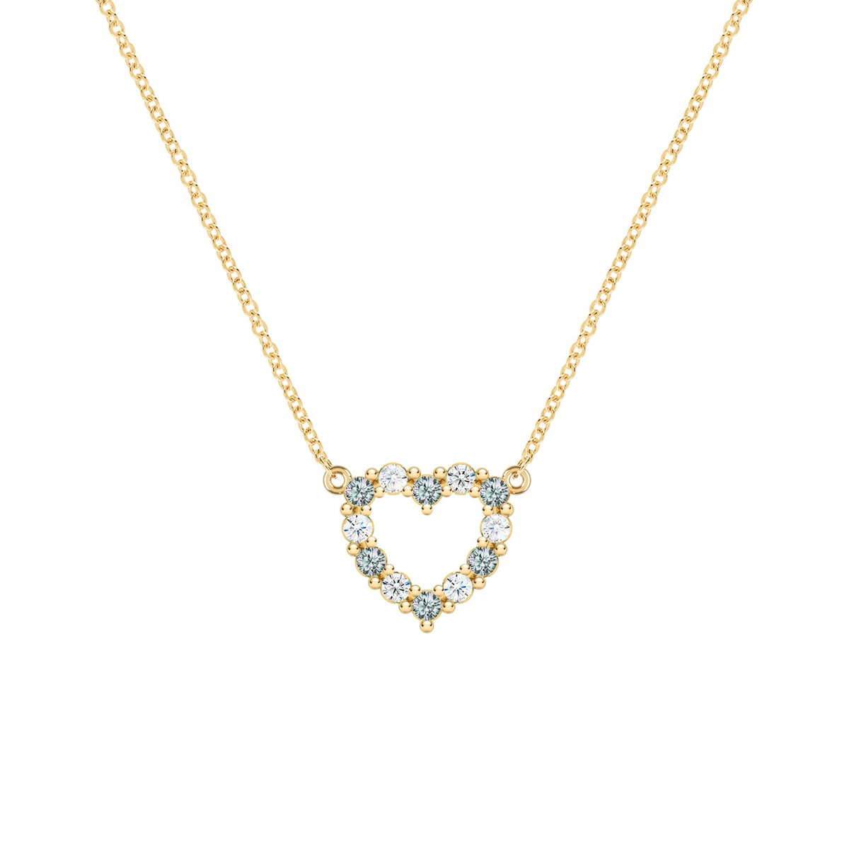 Rosecliff Small Heart Diamond & Alexandrite Necklace in 14k Gold (June)