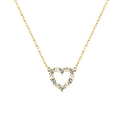 Rosecliff Small Heart Diamond & Alexandrite Necklace in 14k Gold (June)