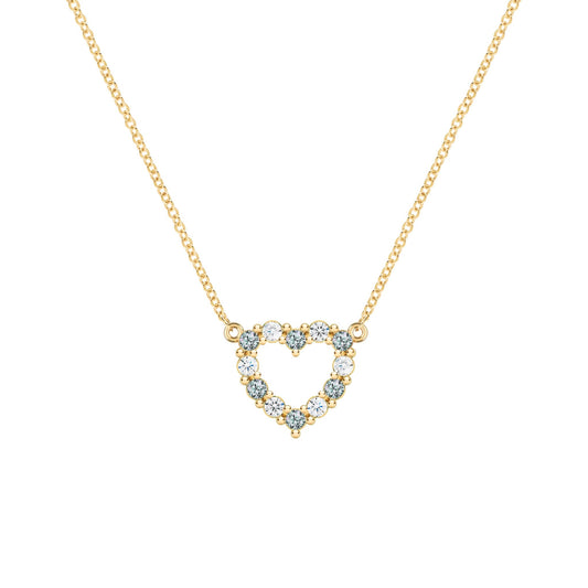 Rosecliff Small Heart Diamond & Alexandrite Necklace in 14k Gold (June)