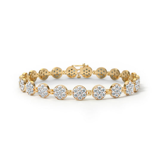 Rosecliff Tennis Aquamarine Bracelet in 14k Gold (March)