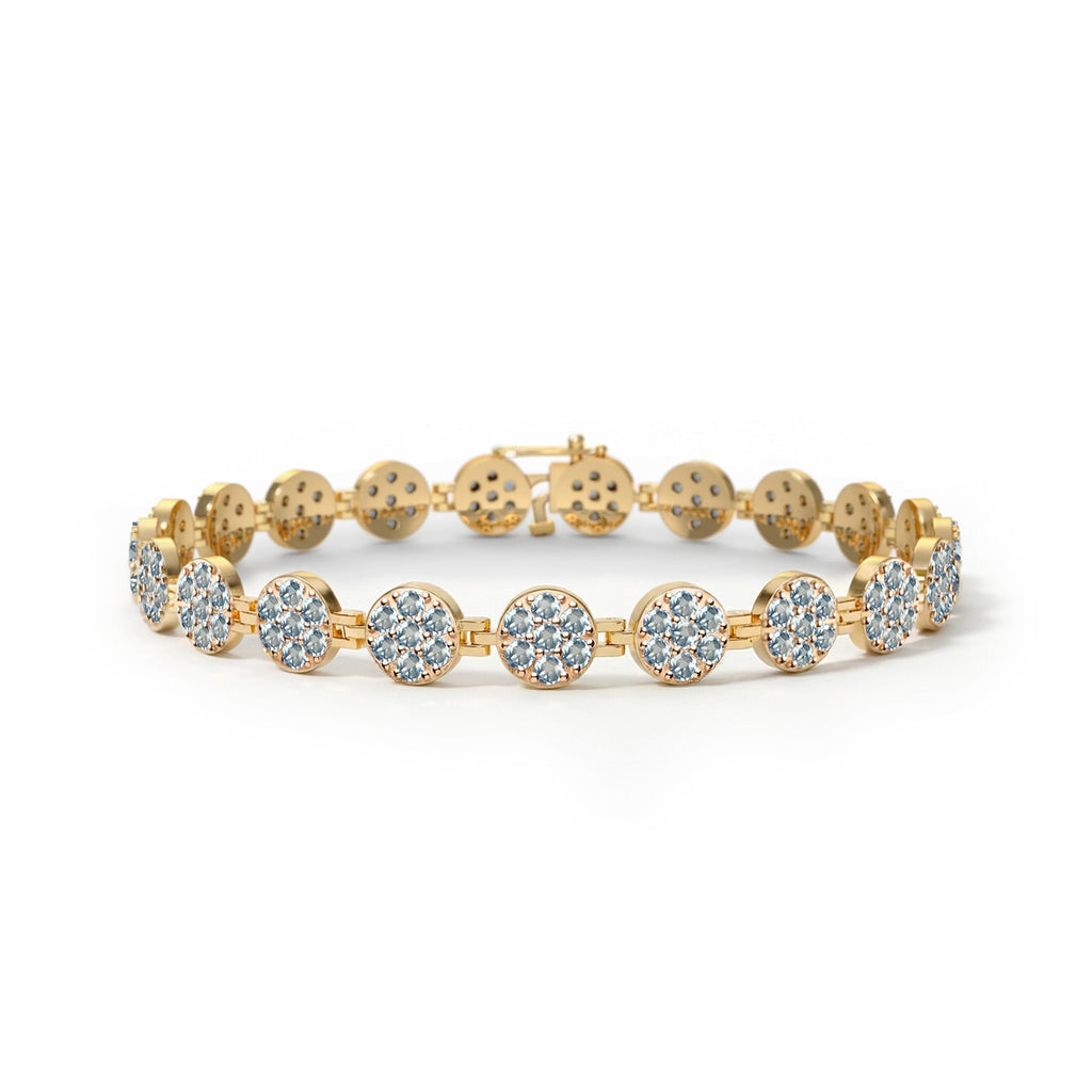 Rosecliff Tennis Nantucket Blue Topaz Bracelet in 14k Gold (December)