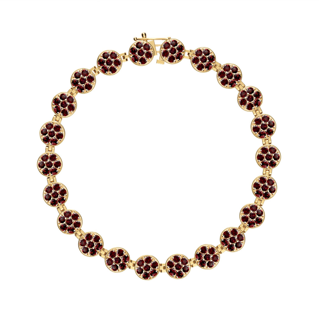 Rosecliff Tennis Garnet Bracelet in 14k Gold (January)