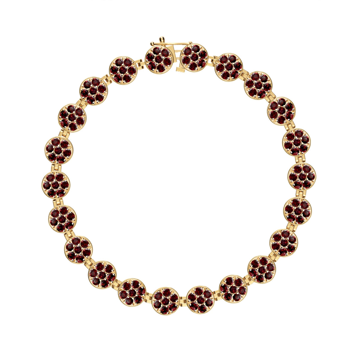 Rosecliff Tennis Garnet Bracelet in 14k Gold (January)