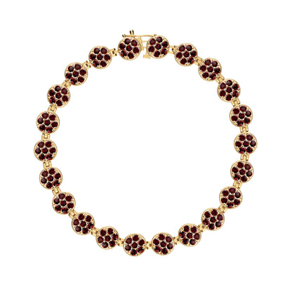 Rosecliff Tennis Garnet Bracelet in 14k Gold (January)