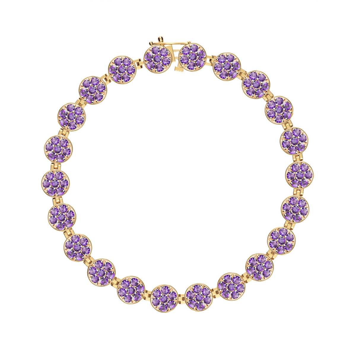Rosecliff Tennis Amethyst Bracelet in 14k Gold (February)