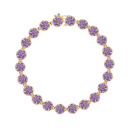 Rosecliff Tennis Amethyst Bracelet in 14k Gold (February)