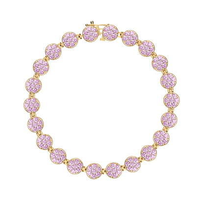 Rosecliff Tennis Pink Sapphire Bracelet in 14k Gold (October)