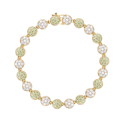 Rosecliff Tennis Diamond & Peridot Bracelet in 14k Gold (August)
