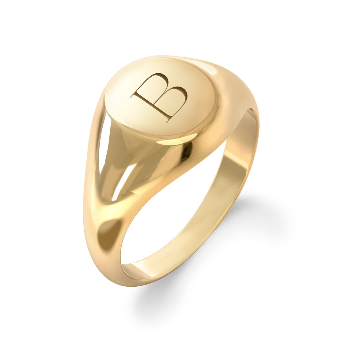 Signet Letter Ring in 14k Gold
