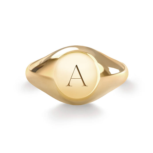 Signet Letter Ring in 14k Gold