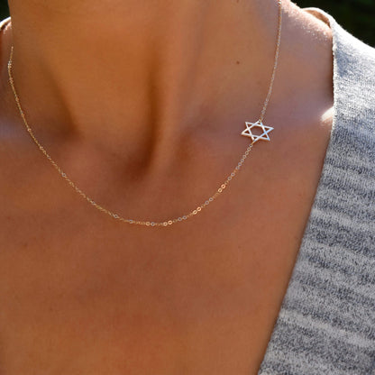 Star of David Necklace in 14k Gold
