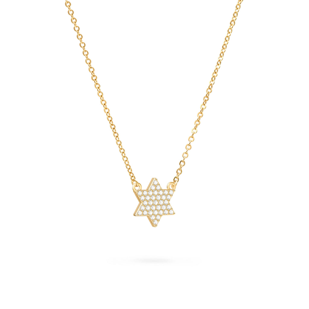Diamond Star of David Necklace in 14k Gold