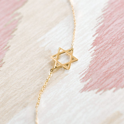 Star of David Necklace in 14k Gold