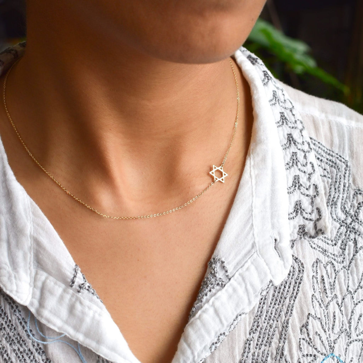 Star of David Necklace in 14k Gold