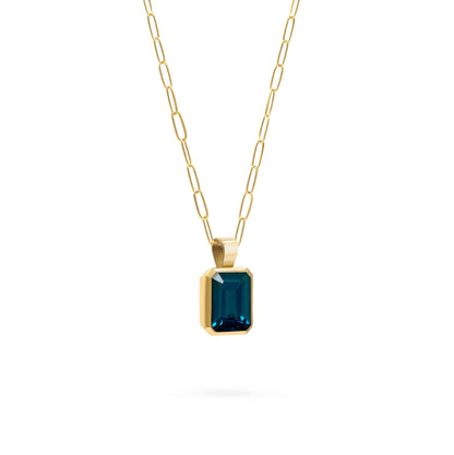 Warren Atlantic Blue Topaz Pendant in 14k Gold (December)