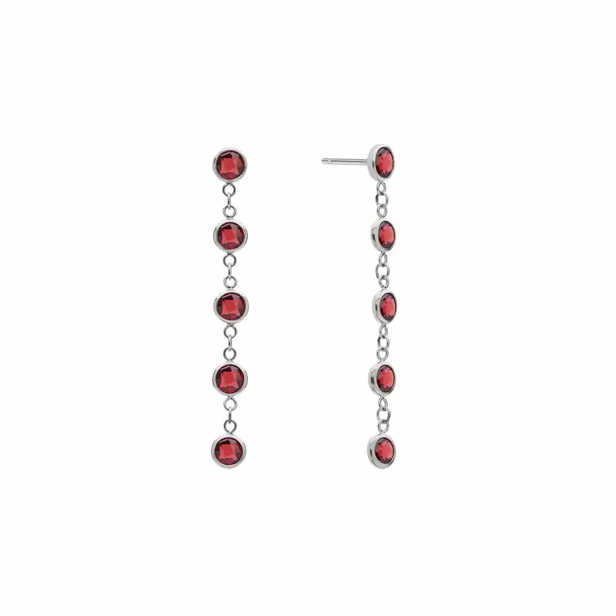 Newport Garnet Earrings in 14k Gold (January)