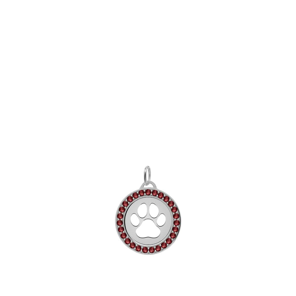 Paw & Garnet Pendant in 14k Gold (January)