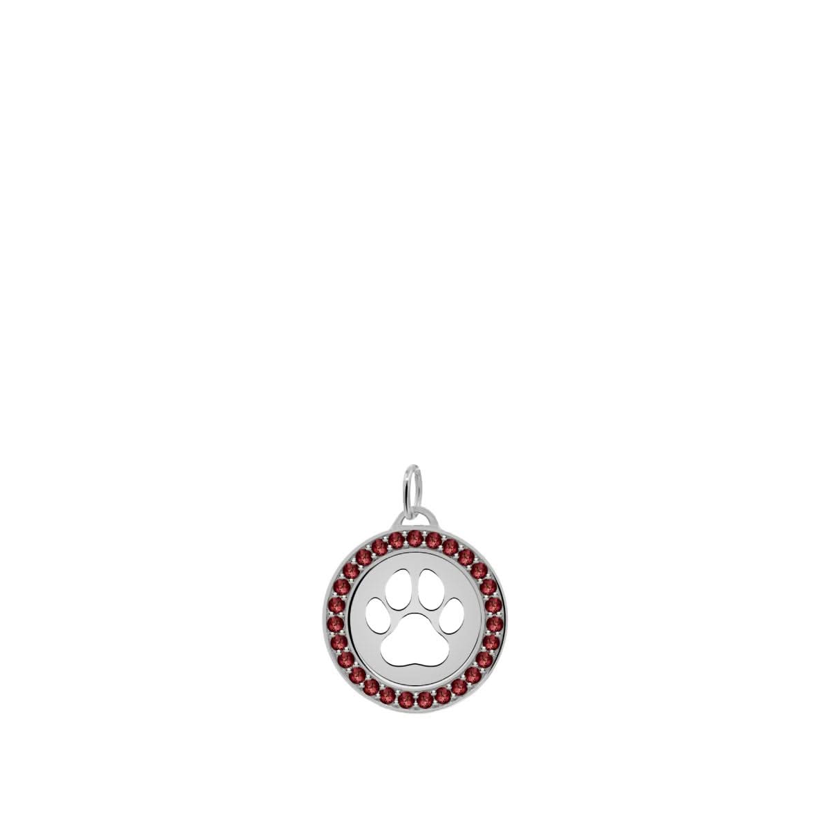 Paw & Garnet Pendant in 14k Gold (January)