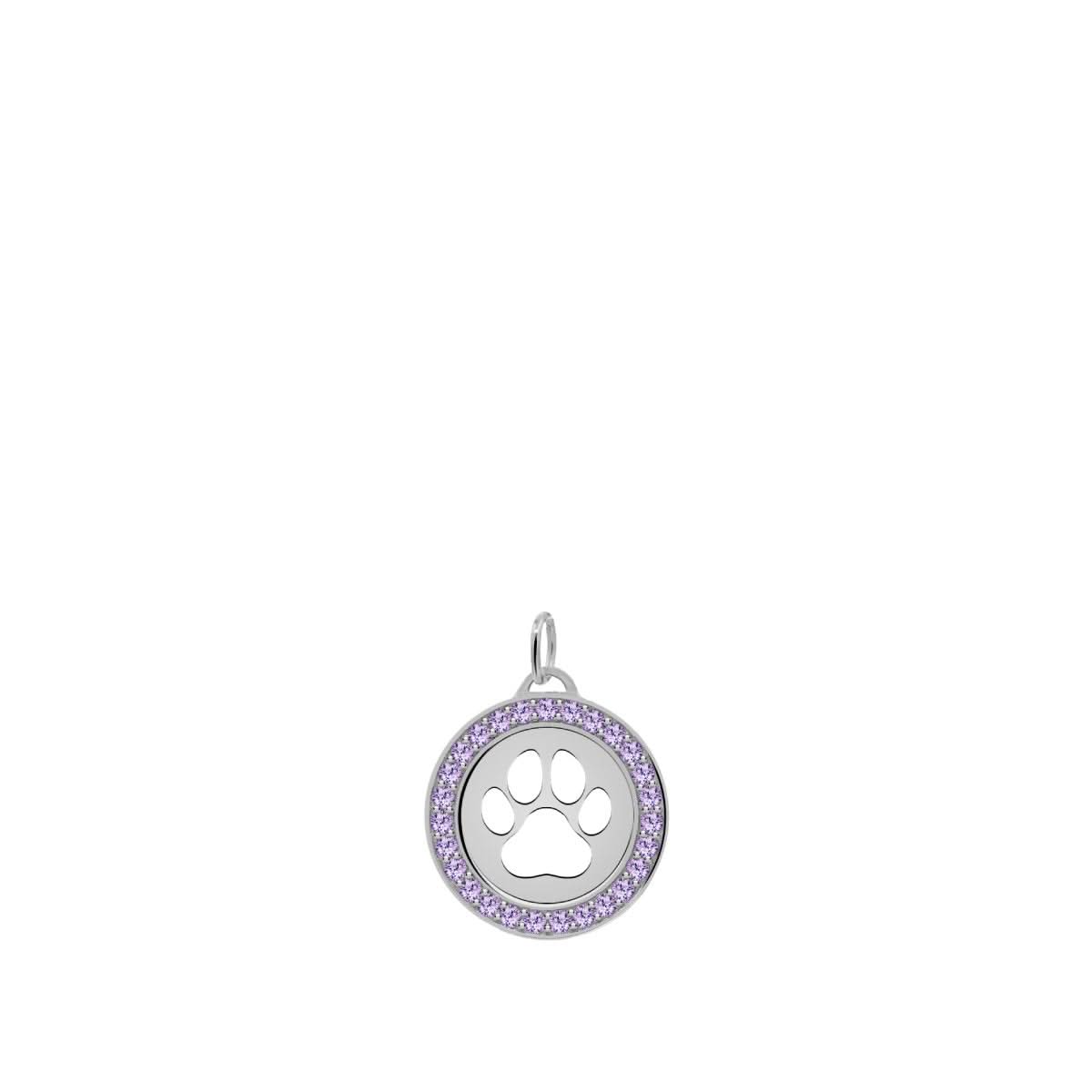 Paw & Amethyst Pendant in 14k Gold (February)
