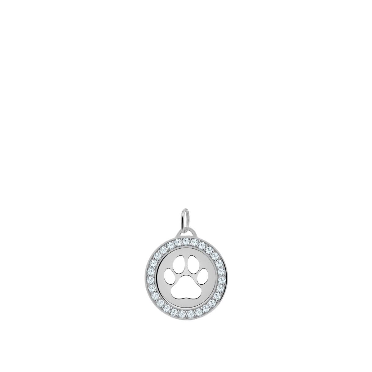 Paw & Aquamarine Pendant in 14k Gold (March)