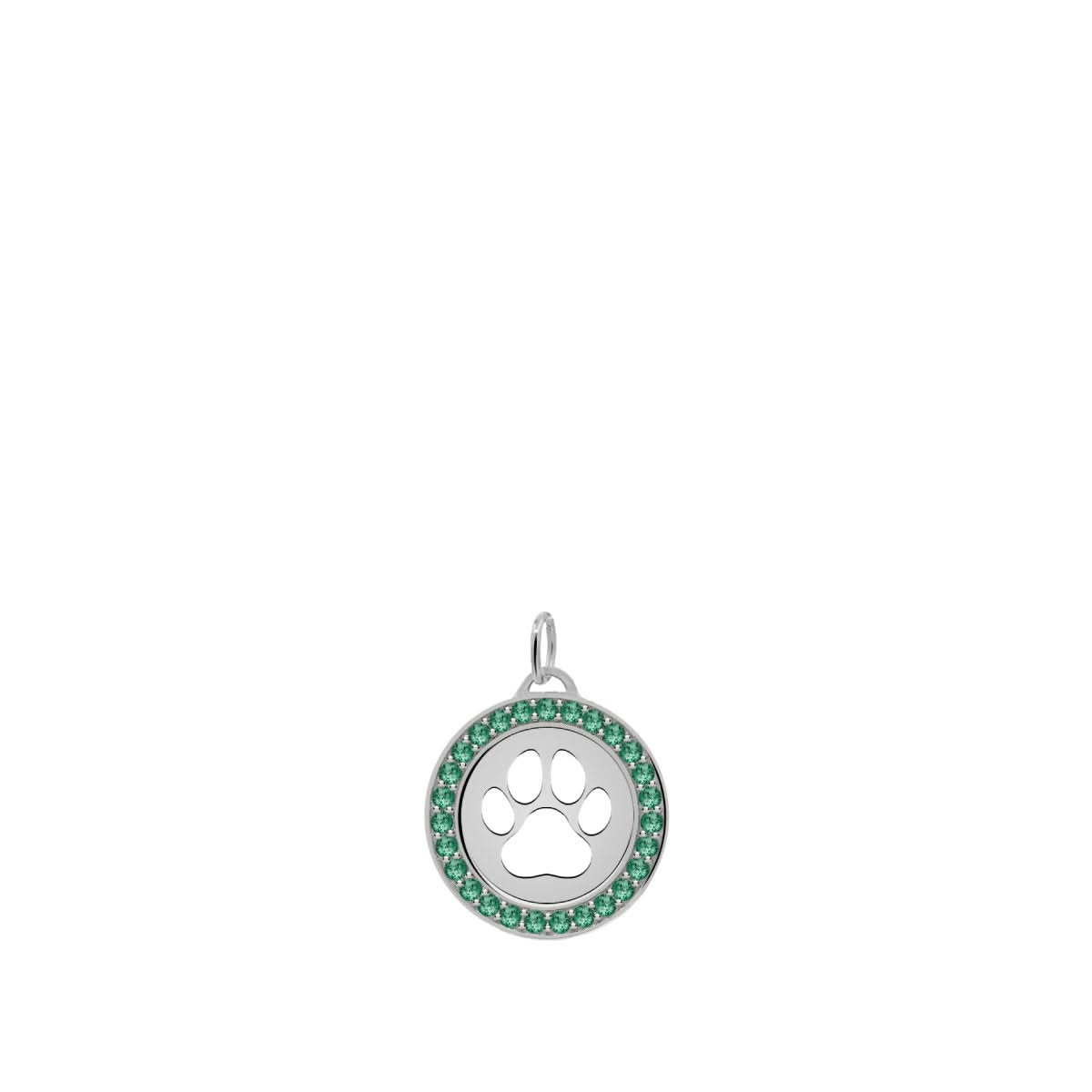 Paw & Emerald Pendant in 14k Gold (May)