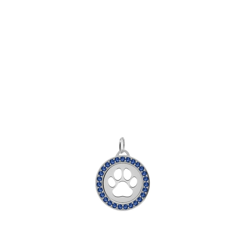 Paw & Sapphire Pendant in 14k Gold (September)