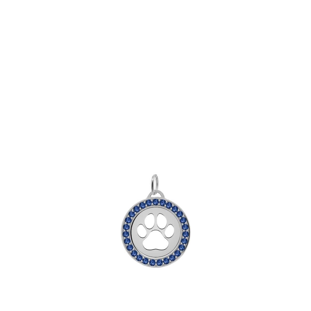 Paw & Sapphire Pendant in 14k Gold (September)