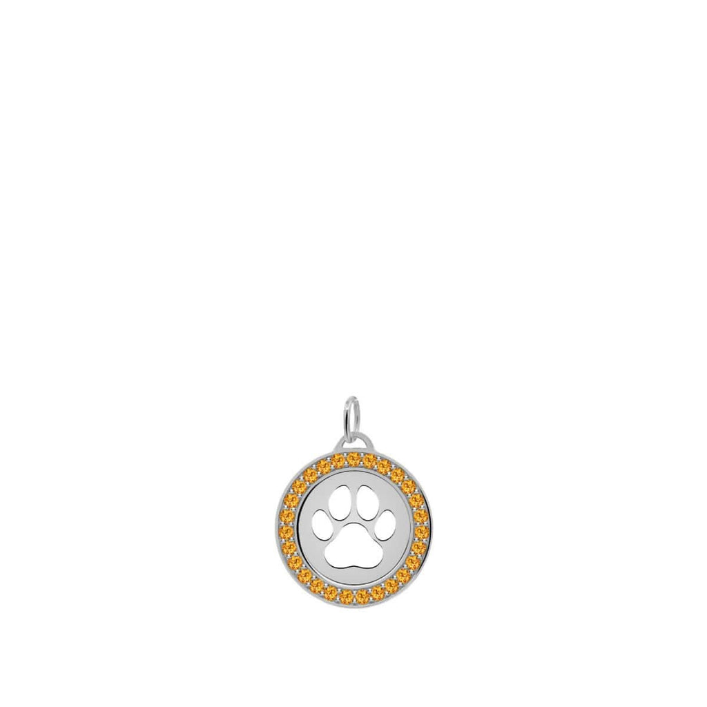Paw & Citrine Pendant in 14k Gold (November)
