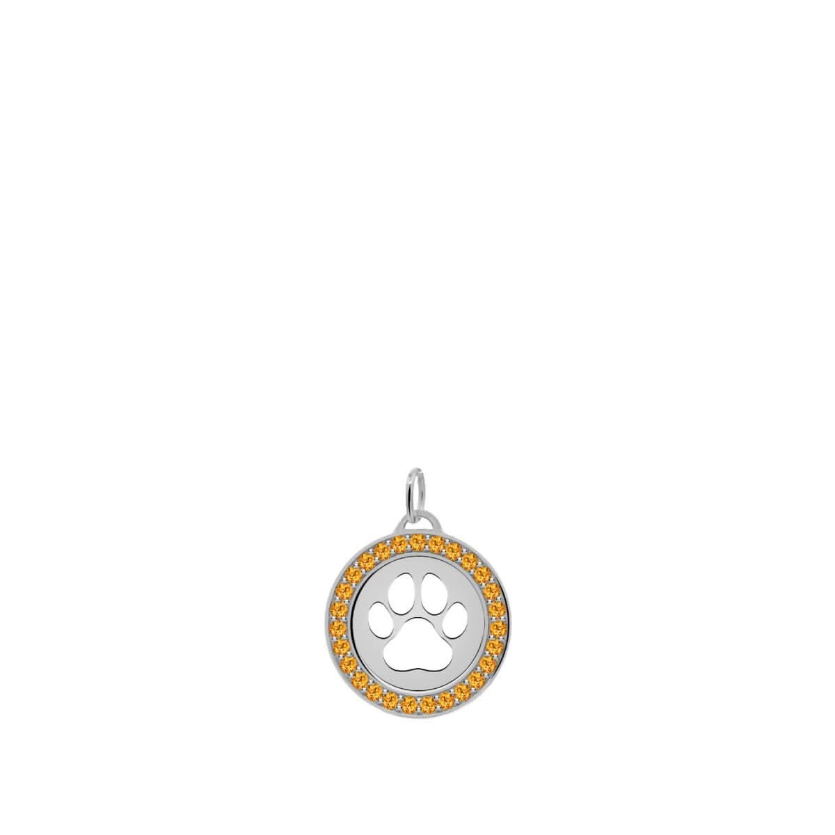 Paw & Citrine Pendant in 14k Gold (November)
