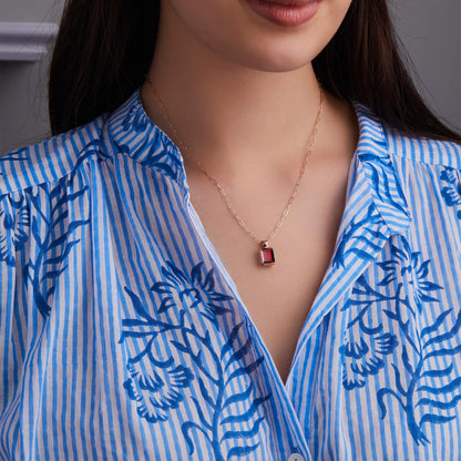 Warren Ruby Pendant in 14k Gold (July)