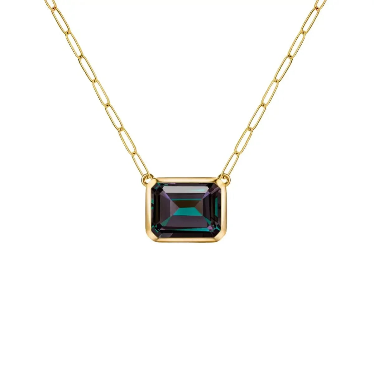 Warren Alexandrite Necklace on Adelaide Mini Chain in 14k Gold (June)