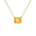 Warren Citrine Necklace on Adelaide Mini Chain in 14k Gold (November)
