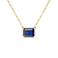 Warren Sapphire Necklace on Adelaide Mini Chain in 14k Gold (September)