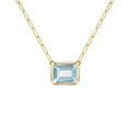 Warren Nantucket Blue Topaz Necklace on Adelaide Mini Chain in 14k Gold (December)