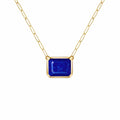 Warren Lapis Necklace on Adelaide Mini Chain in 14k Gold (September)