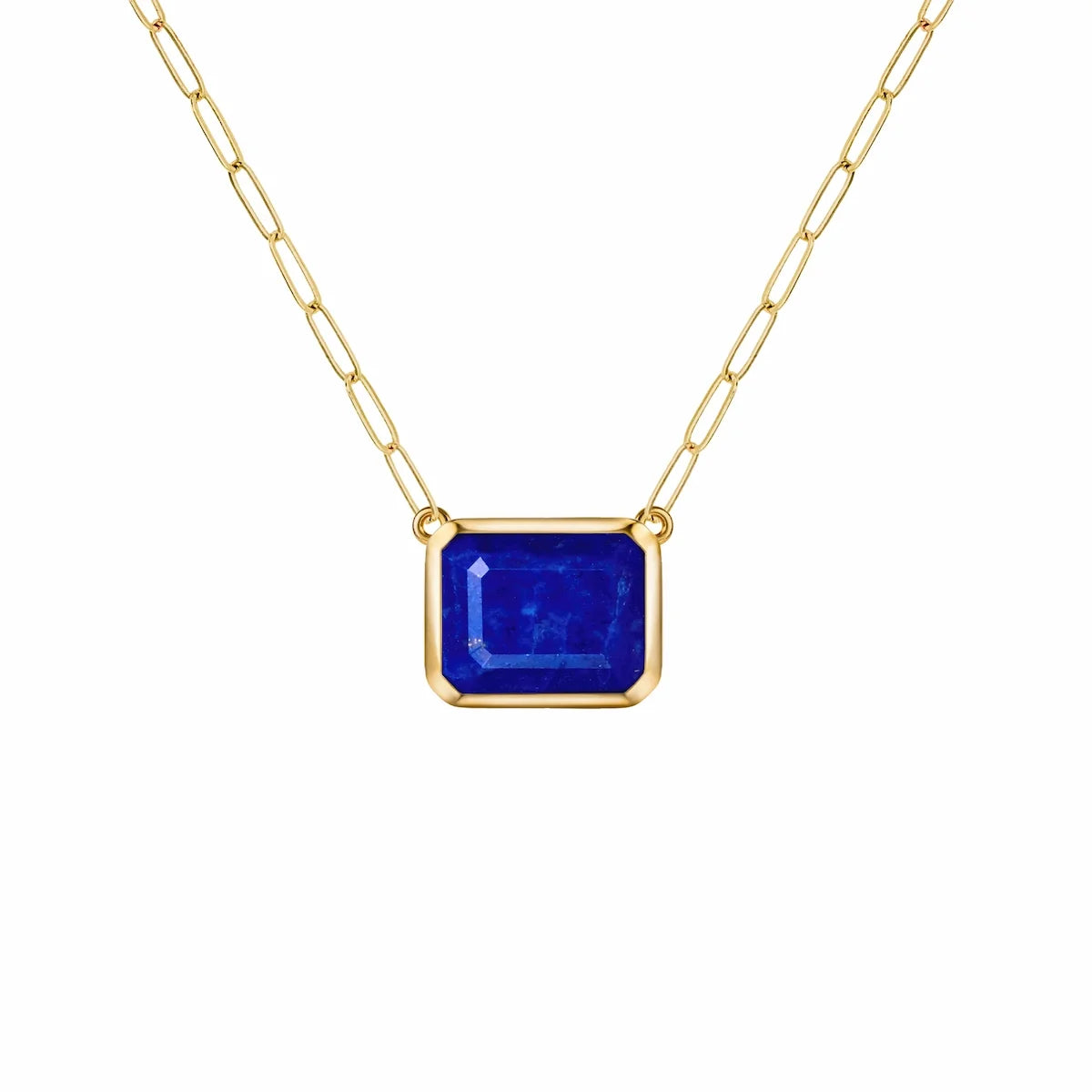 Warren Lapis Necklace on Adelaide Mini Chain in 14k Gold (September)