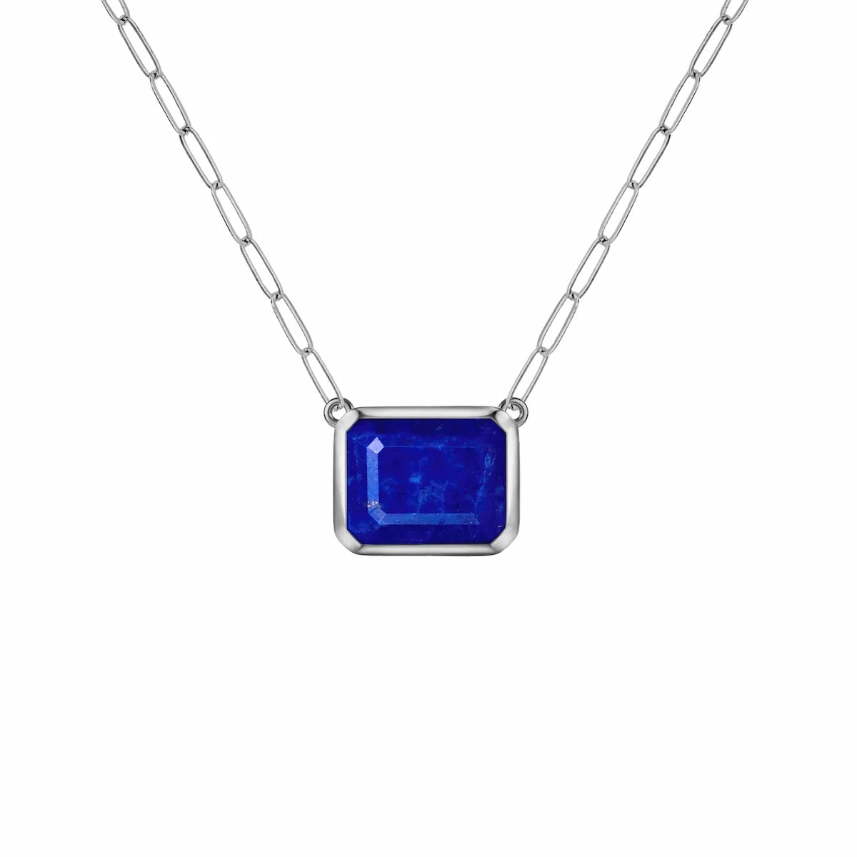 Warren Lapis Necklace on Adelaide Mini Chain in 14k Gold (September)