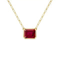 Warren Ruby Necklace on Adelaide Mini Chain in 14k Gold (July)