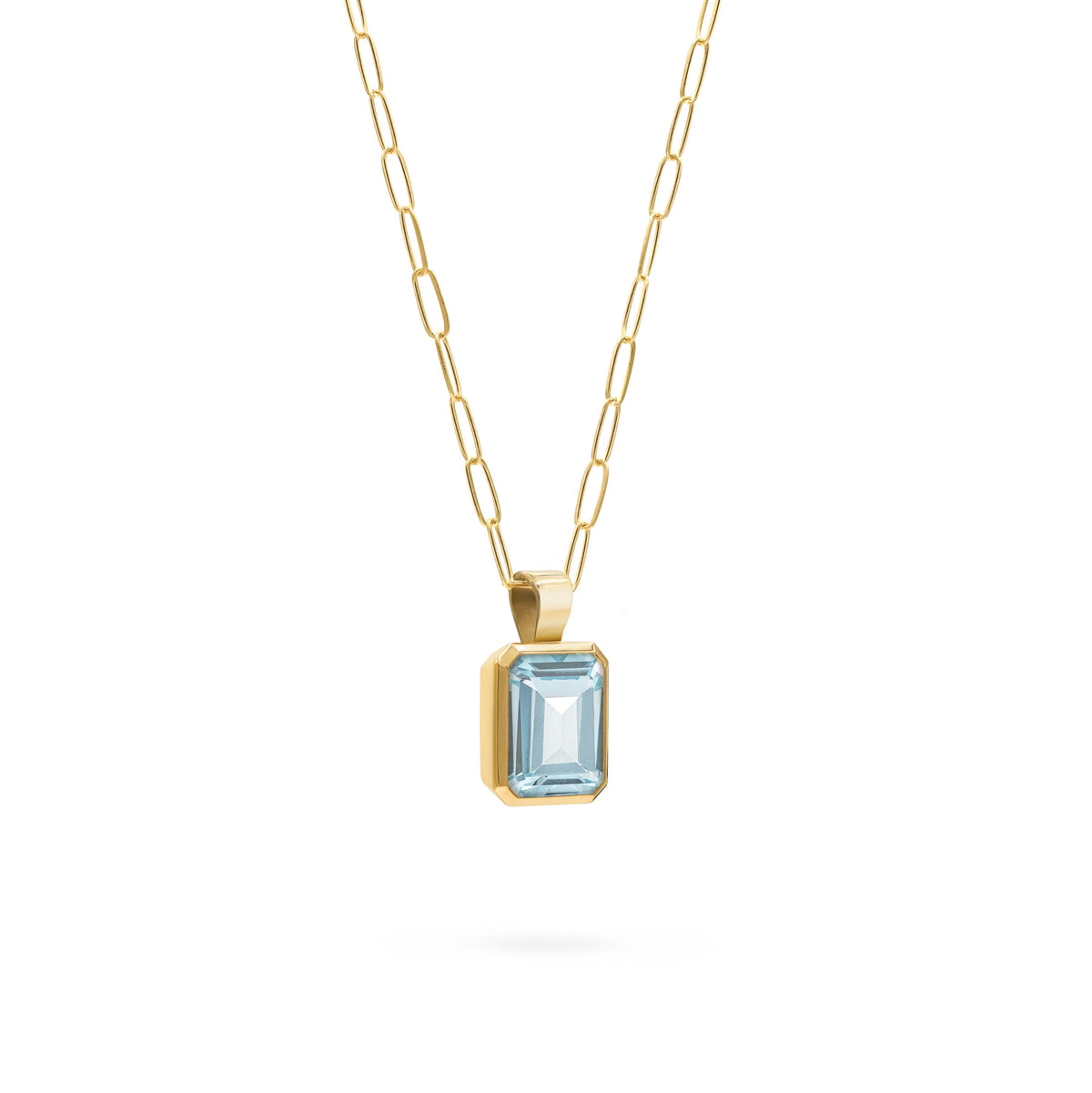 Warren Nantucket Blue Topaz Pendant in 14k Gold (December)